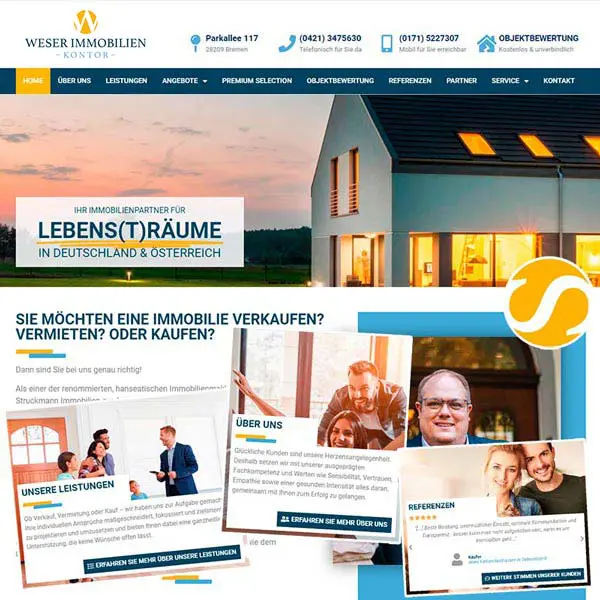Successive Marketing Referenz: Weser Immobilien Kontor - Website